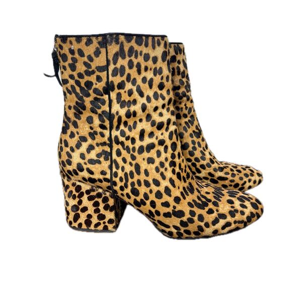 J.Crew Sadie Leopard Calf Hair Ankle Boots Size 10 - Picture 6 of 13